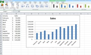Create an Excel chart from data.
