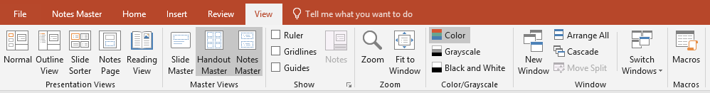 powerpoint presentation with notes view