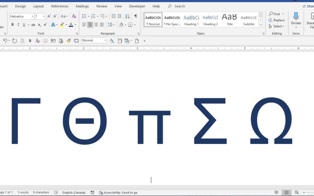 how to get greek letters on google docs