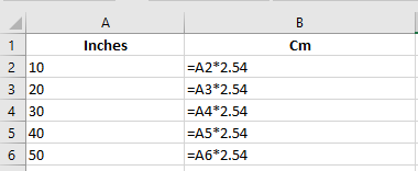 How to Convert Cm to Inches in Excel (or Inches to Cm)
