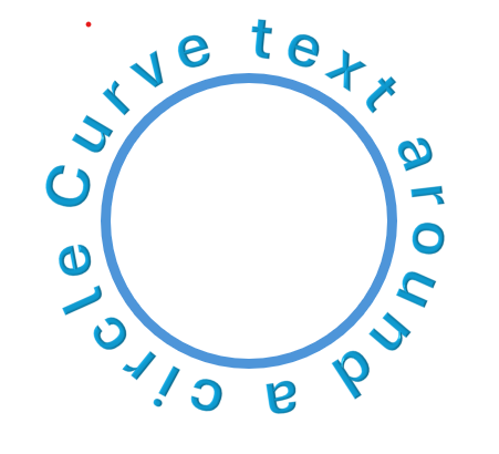 Example of text curved around a circle in PowerPoint.