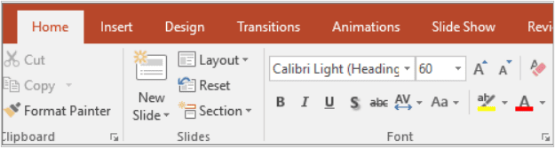 Text Highlight Color command in the Ribbon in PowerPoint.